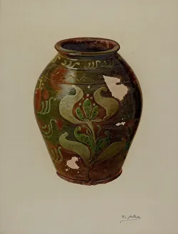 Antrim Prints: Pa. German Jar, c. 1938. Creator: William L. Antrim