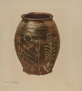 Aaron Fastovsky Prints: Pa. German Jar, c. 1939. Creator: Aaron Fastovsky