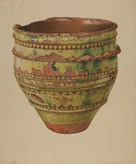 Capelli Giacinto Prints: Pa. German Jardiniere, c. 1939. Creator: Giacinto Capelli