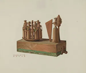 Angus Charlotte Prints: Pa. German Music Box, 1935/1942. Creator: Charlotte Angus