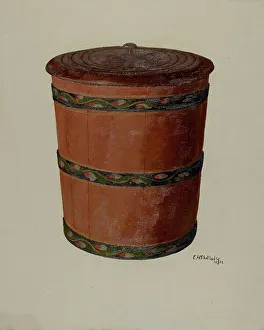 Pail Prints: Pa. German Pail and Cover, 1938. Creator: Eugene Shellady