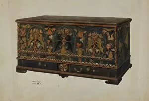 Drawers Gallery: Pa. German Painted Chest, c. 1938. Creator: Frances Lichten
