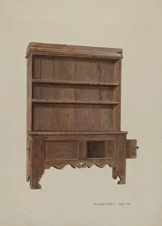Henriettas Hukill Prints: Pa. German Pewter Cupboard, c. 1939. Creator: Henrietta S. Hukill