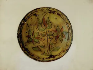 Oil Paint Prints: Pa. German Pie Dish, c. 1937. Creator: C.W. Perky