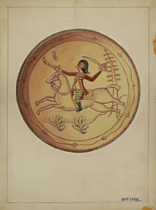 Pa German Prints: Pa. German Pie Plate, c. 1937. Creator: Jack Carr