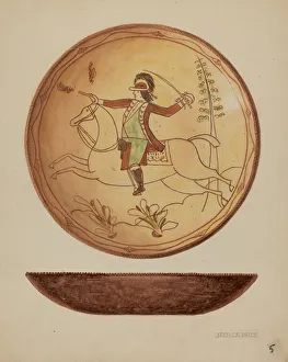 Na And Xef Prints: Pa. German Pie Plate, c. 1937. Creator: Jessica Price