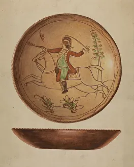 Pie Plate Prints: Pa. German Pie Plate, c. 1937. Creator: Unknown