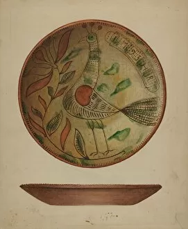 Emanuel Hedwig Gallery: Pa. German Plate, 1935 / 1942. Creator: Hedwig Emanuel