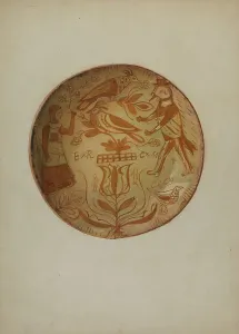 Pa German Prints: Pa. German Plate, c. 1937. Creator: David Ellinger