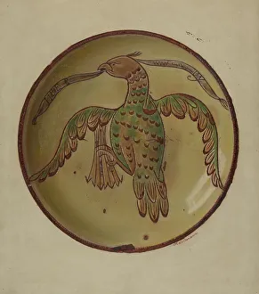 Pa German Prints: Pa. German Plate, c. 1937. Creator: Max Soltmann
