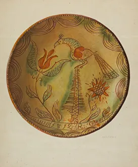 Pa German Gallery: Pa. German Plate, c. 1938. Creator: Austin L. Davison