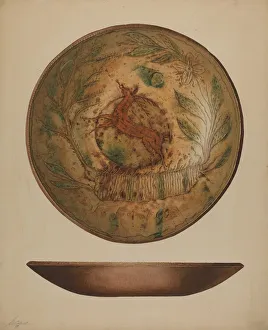 Capelli Giacinto Prints: Pa. German Plate, c. 1939. Creator: Giacinto Capelli
