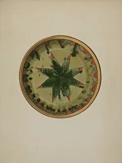 Star Shaped Gallery: Pa. German Plate, c. 1939. Creator: Henry Moran