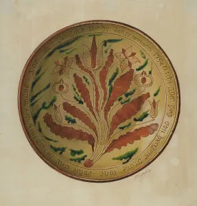 Pa. German Plate, c. 1940. Creator: William L. Antrim