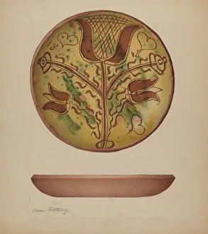 Pa. German plate, c. 1941. Creator: Aaron Fastovsky