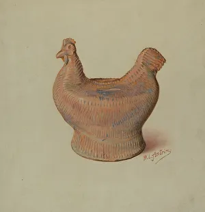 Coin Bank Prints: Pa. German Pottery Bank, c. 1937. Creator: William L. Antrim