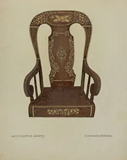 Rocking Chair Prints: Pa. German Rocking Chair, c. 1937. Creator: Edmond W. Brown