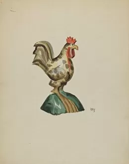 Bois Raoul Du Gallery: Pa. German Rooster, c. 1936. Creator: Raoul Du Bois