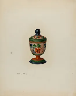 Spice Prints: Pa. German Saffron Box, c. 1941. Creator: Mildred Ford
