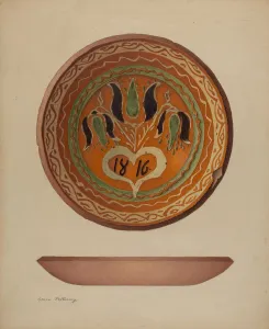 Pa. German Scraffito Plate, c. 1941. Creator: Aaron Fastovsky