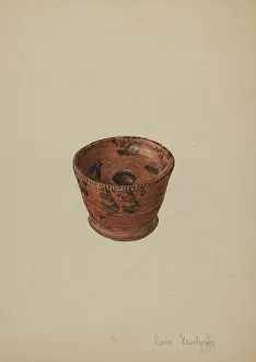 Pa German Prints: Pa. German Soap Dish, c. 1940. Creator: Anne Mentzoff