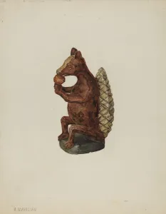 Colonial Collection: Pa. German Squirrel Figure, 1935 / 1942. Creator: Arsen Maralian