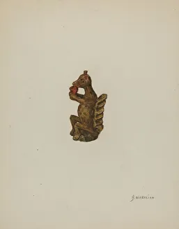 Pa. German Squirrel Figurine, 1935/1942. Creator: Arsen Maralian Pa. German Squirrel Figurine, 1935/1942. Creator: Arsen Maralian