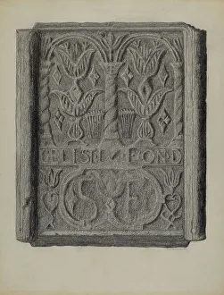 Pennsylvania German Prints: Pa. German Stove Back, 1937. Creator: Austin L. Davison