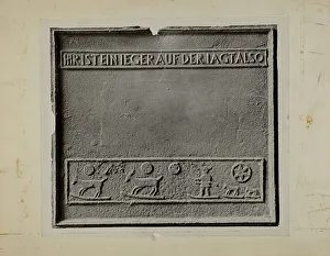 Iron Work Prints: Pa. German Stove Plate, c. 1936. Creator: Charles Von Urban