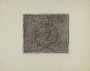 Pennsylvania German Prints: Pa. German Stove Plate, c. 1936. Creator: Elmer G Anderson