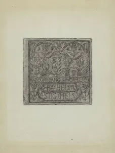 Pennsylvania German Prints: Pa. German Stove Plate, c. 1936. Creator: Elmer G Anderson