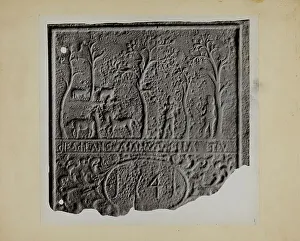 Pa. German Stove Plate, c. 1937. Creator: Charles Von Urban