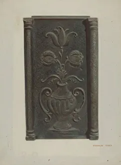 Pa. German Stove Plate, c. 1939. Creator: Franklyn Syres