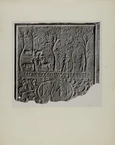 Iron Work Prints: Pa. German Stove Plate, c. 1942. Creator: Charles Von Urban