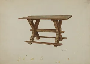 Frances Lichten Prints: Pa. German Table, c. 1938. Creator: Frances Lichten