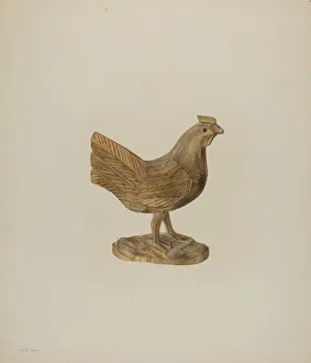 Hester Duany Prints: Pa. German Toy Hen, c. 1939. Creator: Hester Duany