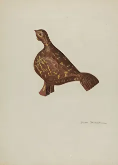 Sandler Selma Prints: Pa. German Toy Turkey, c. 1940. Creator: Selma Sandler