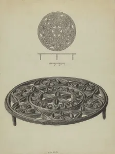 Trivet Prints: Pa. German Trivet, c. 1938. Creator: Herman Bader