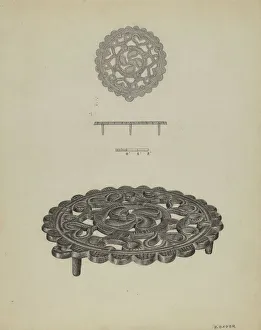 Trivet Prints: Pa. German Trivet, c. 1938. Creator: Herman Bader