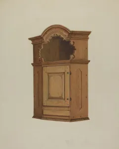 Pa German Gallery: Pa. German Wall Corner Cupboard, 1938. Creator: Austin L. Davison