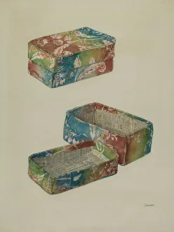 Pennsylvania Dutch Prints: Pa. German Wallpaper Box, c. 1937. Creator: Edward W. Buechner