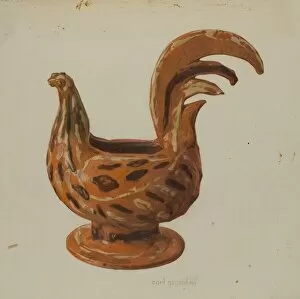 Cockerel Collection: Pa. German Water Whistle, c. 1938. Creator: Carl Strehlau