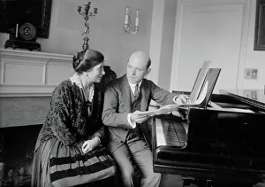 Cellist Prints: Pablo Casals & wife, between c1915 and c1920. Creator: Bain News Service