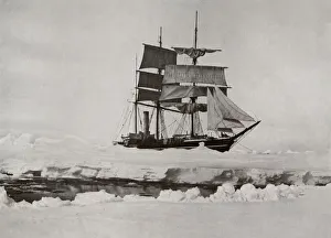 Pack Ice Prints: In The Pack - A Lead Opening Up, c1910-1913, (1913). Artist: Herbert Ponting