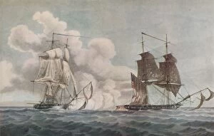 Privateer Gallery: Packet Boat and Privateer, c1819. Artist: Nicholas Pocock