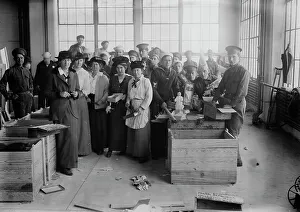 Presents Prints: Packing for Christmas Ship, 1914. Creator: Bain News Service