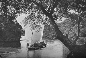 Alfred William Amandus Prints: Padda Boat in Full Sail, c1890, (1910). Artist: Alfred William Amandus Plate