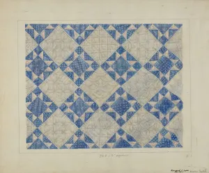 Edward L Loper Prints: Padded Coverlet, c. 1937. Creator: Edward L Loper