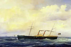Rettig And Co Prints: Paddle steamer Chapman, 1840s-1870s. Creator: Carl Julius Emil Olsen