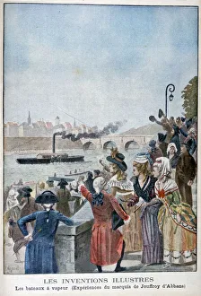 Demonstration Prints: Paddle steamer Pyroscaphe, 1783, (1900). Artist: Pierre Mejanel